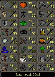 Old School RuneScape skill levels